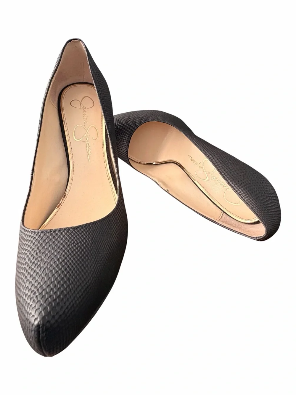 Jessica Simpson Parish Black Textured Platform Stiletto Pumps Heels Size 9M